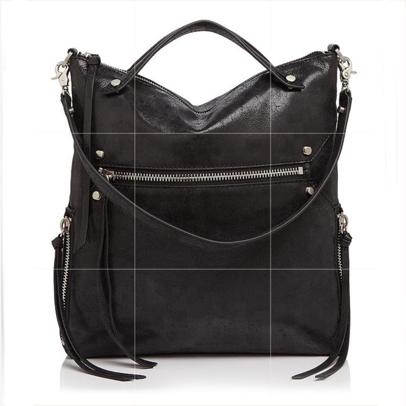 BOTKIER Logan Smooth Light Gray Leather Zip Detailed Hobo Shoulder Bag Tote - Picture 5 of 16